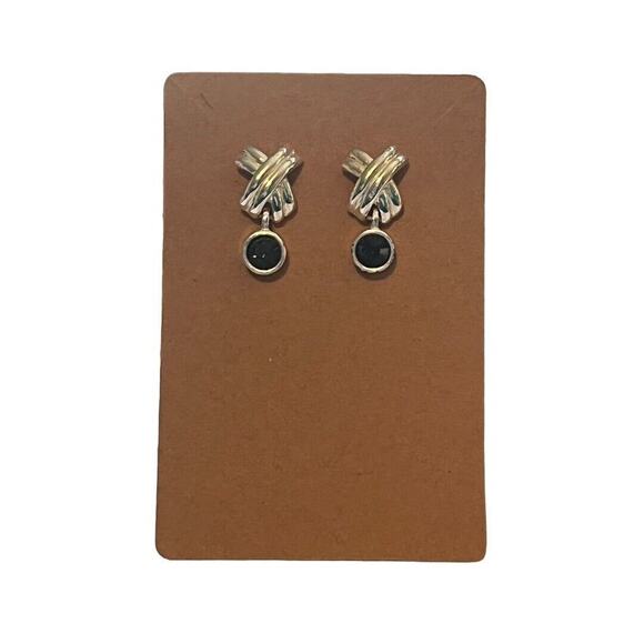 Silvertone Knocker Style XO Earrings Post Pierced - Picture 3 of 6